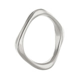 Gold Plated Solid Color Stainless Steel Ring Silver