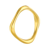 Gold Plated Solid Color Stainless Steel Ring Gold