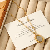Rose carved in rectangle brick pendant necklace