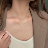Mini 3 Heart Necklace Gold