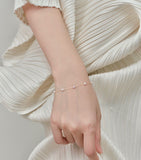 White pearl charm 18k gold plated bracelet