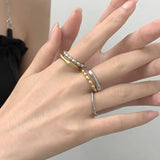 Gold Plated Solid Color Stainless Steel Ring Silver
