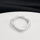 Gold Plated Solid Color Stainless Steel Ring Silver