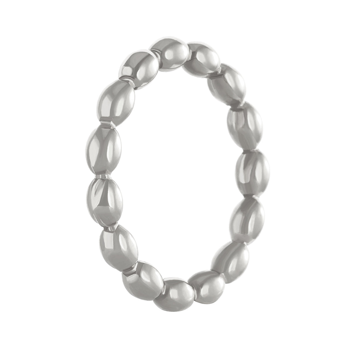 Gold Plated Bead style Stainless Steel Ring Silver