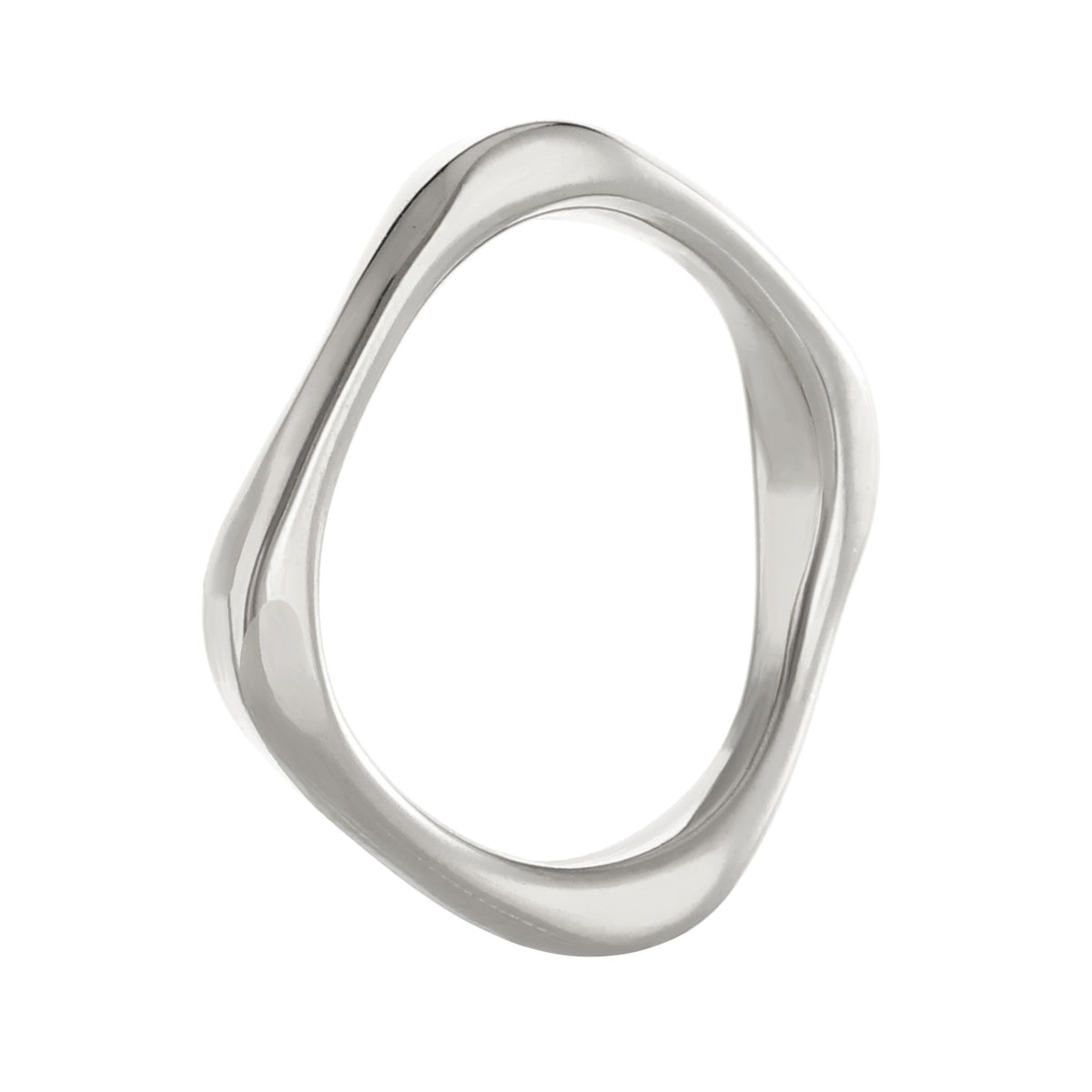 Gold Plated Solid Color Stainless Steel Ring Silver
