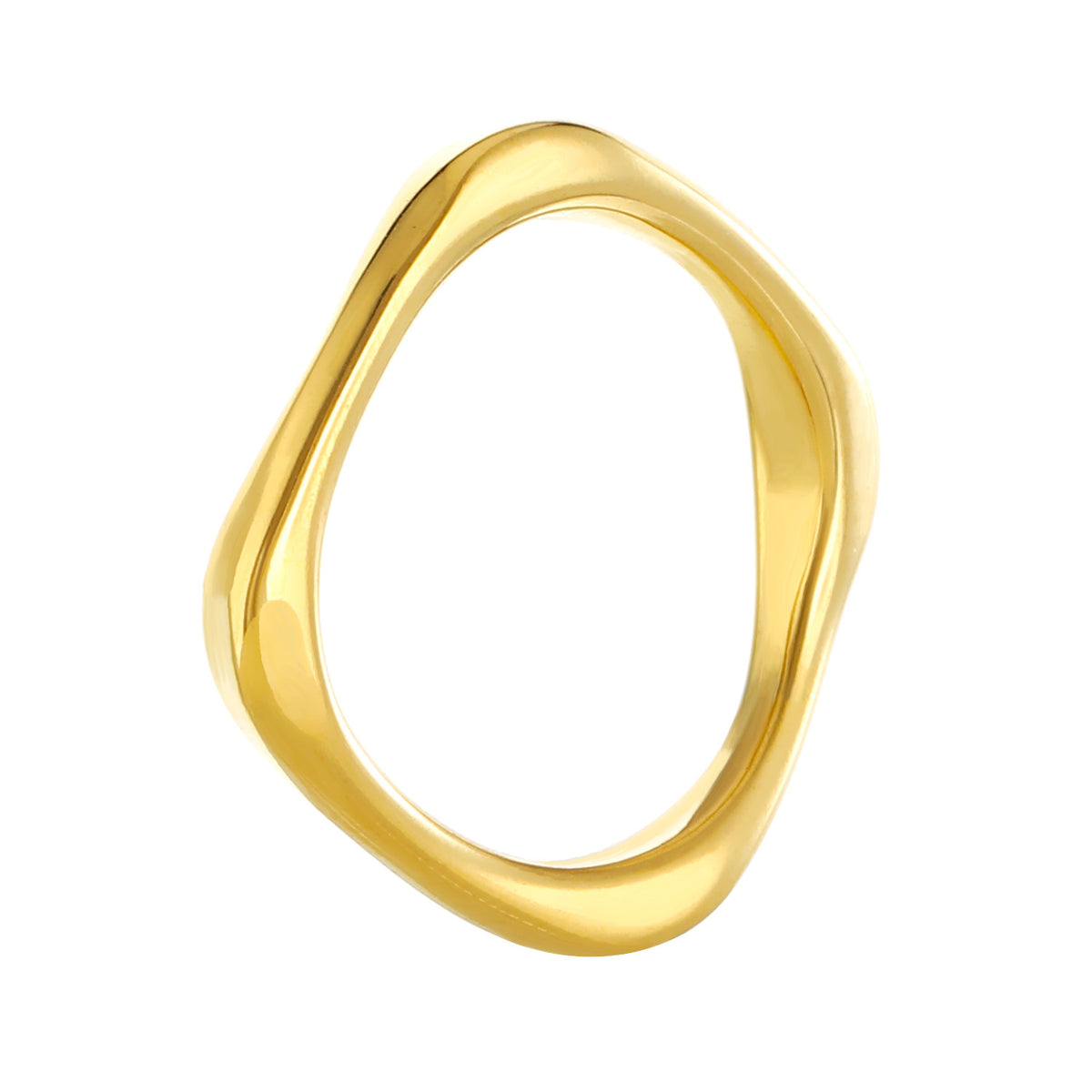 Gold Plated Solid Color Stainless Steel Ring Gold