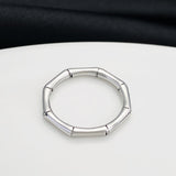 Minimalist Bamboo inspired segmented ring Silver
