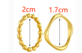 Gold Plated Bead style Stainless Steel Ring Golden