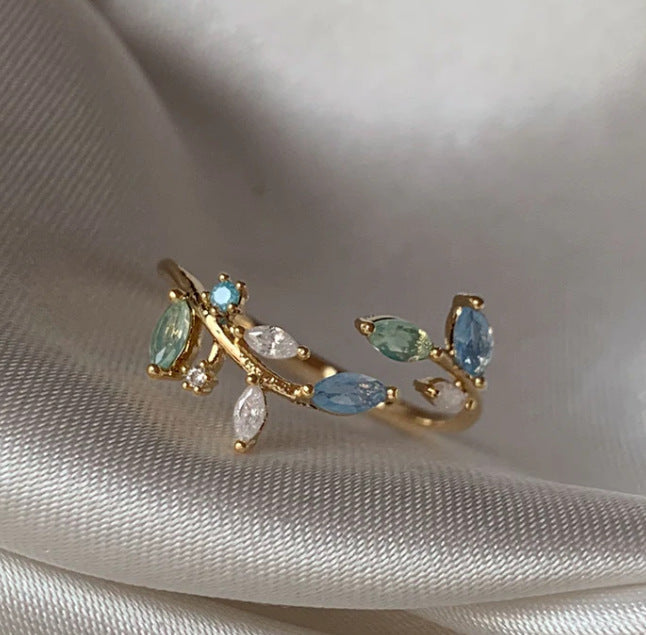 Mermaid's Garden  Ring  (1) 18k white gold plated (adjustable size)