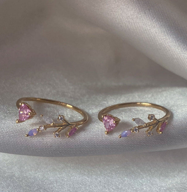 Mermaid's Garden  Ring  (2) 18k white gold plated (adjustable size)