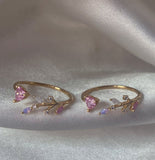 Mermaid's Garden  Ring  (2) 18k white gold plated (adjustable size)