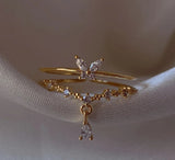 Mermaid's Garden  Ring  (7) 18k white gold plated (adjustable size)