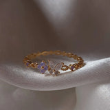 Mermaid's Garden  Ring  (5) 18k white gold plated (adjustable size)