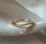 Mermaid's Garden  Ring  (6) 18k white gold plated (adjustable size)