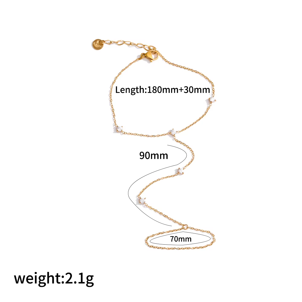 dainty 18k gold plated layered satellite chain bracelet