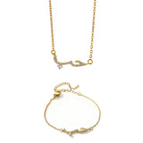 Arabic Love You Jewelry Set Gold Plated Zircon Necklace Bracelet set