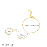 dainty 18k gold plated hand chain bracelet with single stone