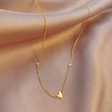 Mini 3 Heart Necklace Gold
