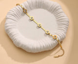 Roman numerals with embedded crystals18k gold plated bracelet