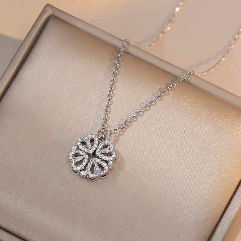 Lucky Heart  Shape cable chain Pendant Necklace